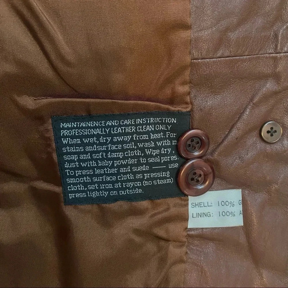 VINTAGE Montgomery Ward The Tannery Genuine Leather 70s Jacket - Picture 6 of 10